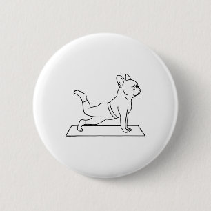 French Bulldog Yoga Funny Frenchie 6 Cm Round Badge