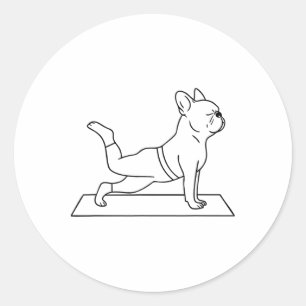 French Bulldog Yoga Funny Frenchie  Classic Round Sticker
