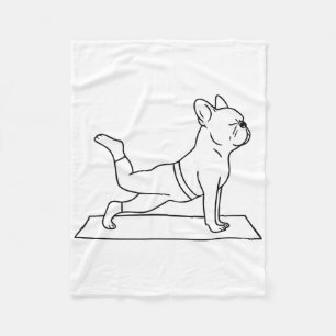 French Bulldog Yoga Funny Frenchie Fleece Blanket
