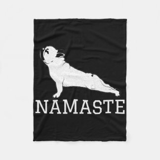 French Bulldog Yoga Funny Frenchie Namaste Lovers  Fleece Blanket