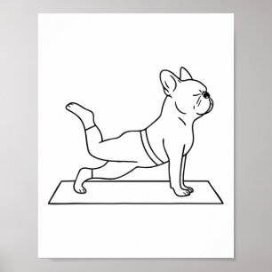 French Bulldog Yoga Funny Frenchie Poster