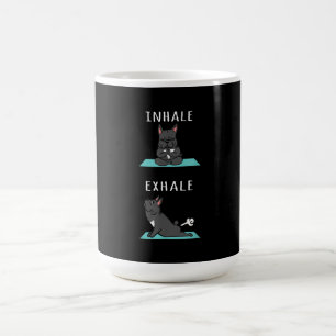 French Bulldog Yoga Inhale Exhale Funny Dog Gift . Coffee Mug