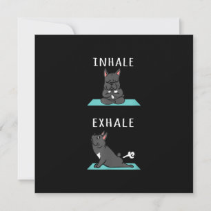 French Bulldog Yoga Inhale Exhale Funny Dog Gift . Holiday Card