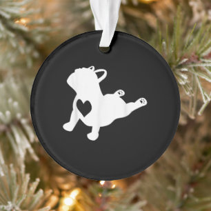 French Bulldog Yoga Love Heart Frenchie Workout Ornament