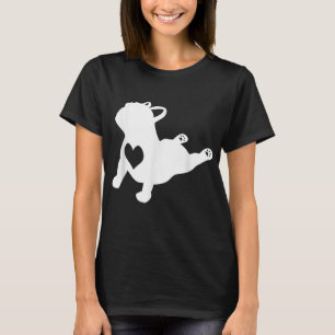 French Bulldog Yoga Love Heart Frenchie Workout T-Shirt