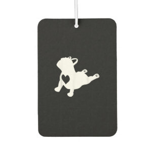 French Bulldog Yoga Pose Love Heart Gift Car Air Freshener