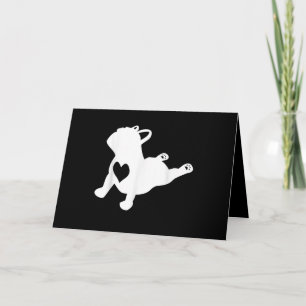 French Bulldog Yoga Pose Love Heart Gift Card