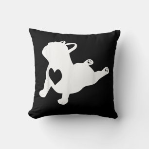 French Bulldog Yoga Pose Love Heart Gift Cushion