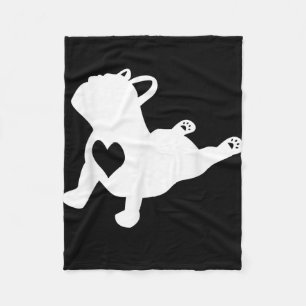 French Bulldog Yoga Pose Love Heart Gift Fleece Blanket