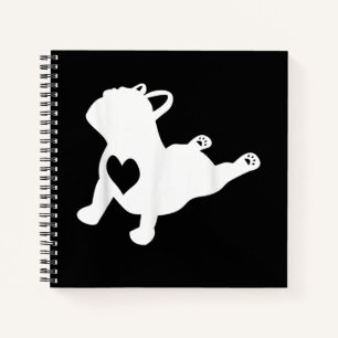 French Bulldog Yoga Pose Love Heart Gift Notebook