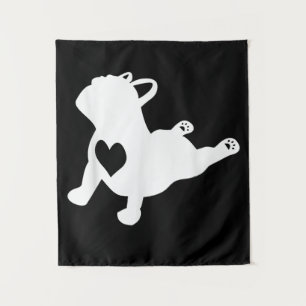 French Bulldog Yoga Pose Love Heart Gift Tapestry