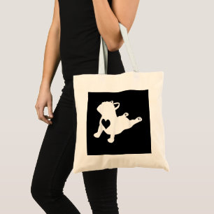 French Bulldog Yoga Pose Love Heart Gift Tote Bag