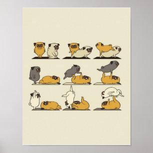 French Bulldog Yoga Poses   Dog Yoga Lovers Poster