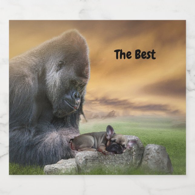 French bulldogge and gorilla labels (Single Label)