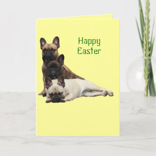 French Bulldogge Easter greeting map Holiday Card