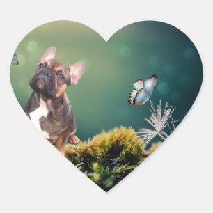  French Bulldogge Heart Sticker