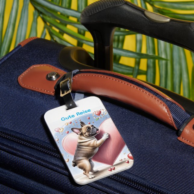 French bulldogge luggage tag (Front Insitu 1)