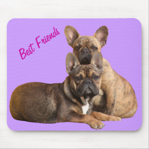French Bulldogge Mousepad best friends