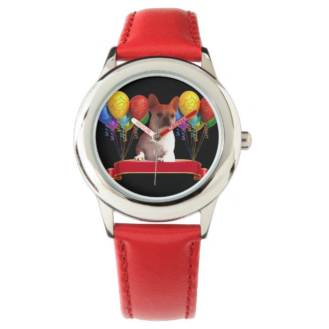French bulldogge with balloons watch (Front)