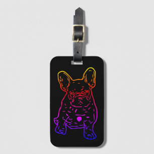 French Bulldoggen Baggage Trailer Luggage Tag