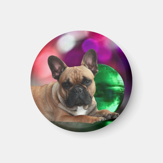 French bulldoggen circular magnet (Front)