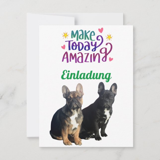 French Bulldoggen Invitation (Front)