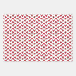French Bulldogs Animated Pet Dog Red White Black Wrapping Paper Sheet