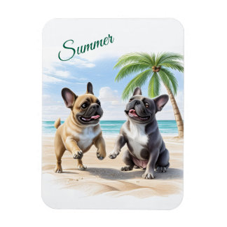 French Bulldogs Beach French Bulldog Magnet