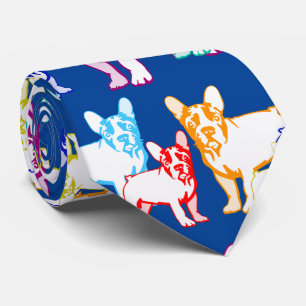 French Bulldogs colourful Tie