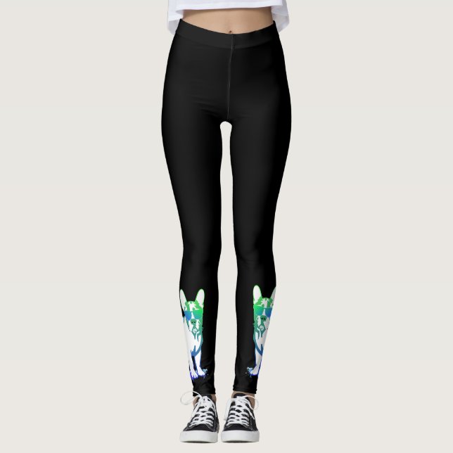 French Bulldogs Couple Leggings (Front)
