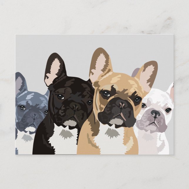 French Bulldogs | Cute Frenchie Bulldog Postcard (Front)