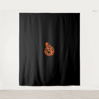 French Bulldogs Cute Pumpkin Shape Halloween Thank Tapestry
