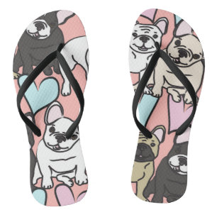 french bulldogs flip flops