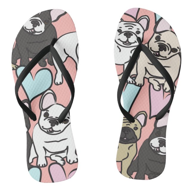 french bulldogs flip flops (Footbed)