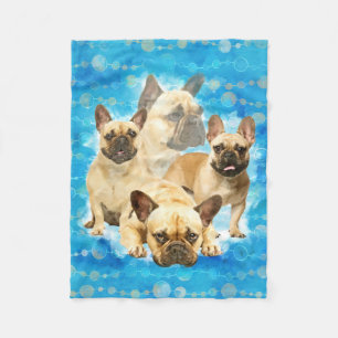 French Bulldogs - Frenchie collage Fleece Blanket