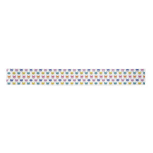 French Bulldogs Fun Animated Multicoloured Ribbon Satin Ribbon