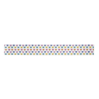 French Bulldogs Fun Animated Multicoloured Ribbon Satin Ribbon