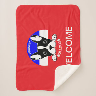 French Bulldogs - Fun Little Doggies Sherpa Blanket