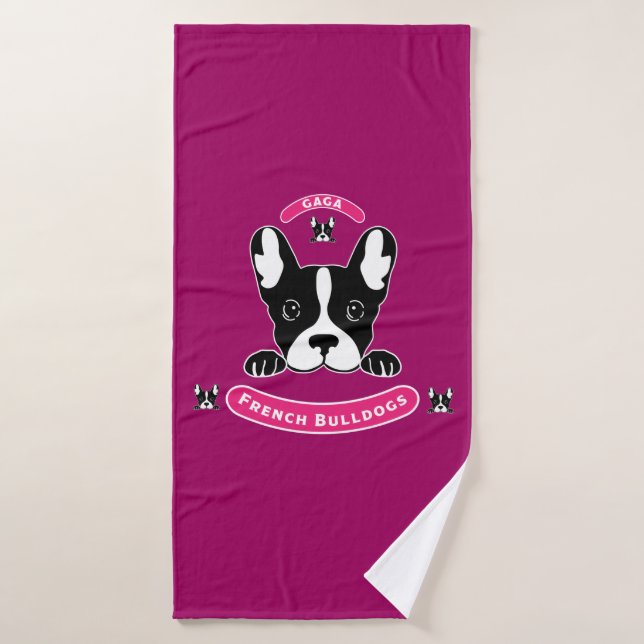 French Bulldogs - Funny Pets Gifts - Pet Accessory Bath Towel (Bath Towel)