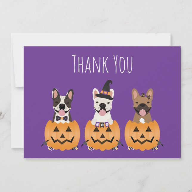 French Bulldogs Halloween Thank You (Front)