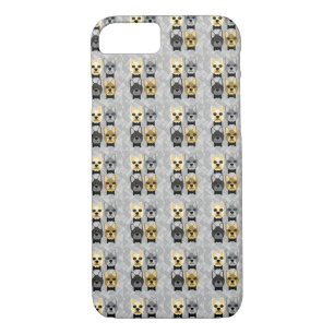 French Bulldogs Herringbone Grey iPhone 8/7 Case