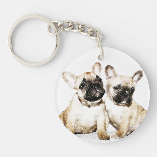 French Bulldogs Key Ring (Front)