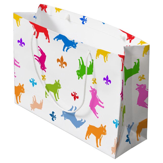 French Bulldogs Large Gift Bag (Back Angled)