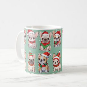 French Bulldogs Pastel Christmas Pattern Coffee Mug