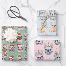French Bulldogs Pastel Christmas Pattern 