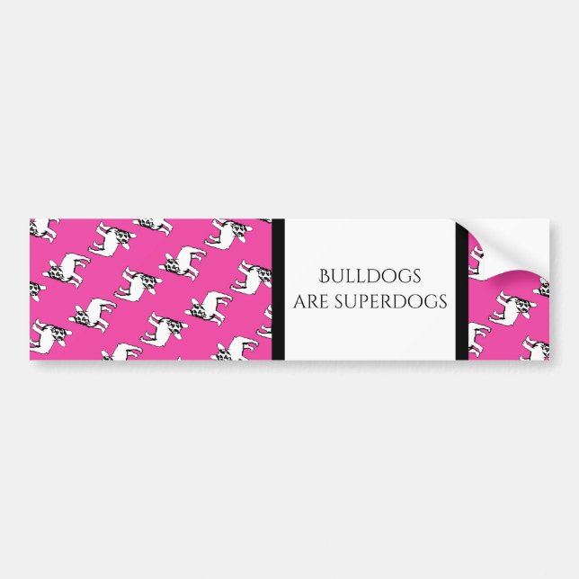 French Bulldogs pattern and Text  Bumper Sticker (Front)