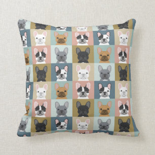 French Bulldogs portrait customisable dog gifts Cushion