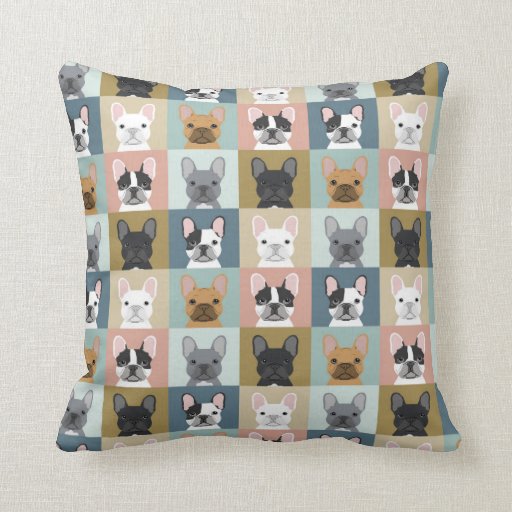 Image of French Bulldogs portrait customisable dog gifts Cushion