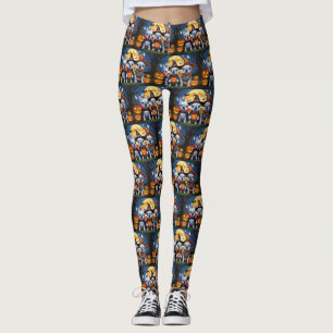 French Bulldogs Pumpkin Halloween Funny  Leggings