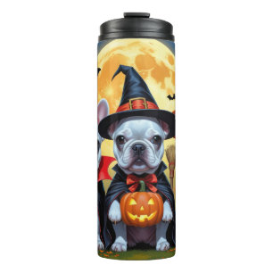 French Bulldogs Pumpkin Halloween Funny  Thermal Tumbler